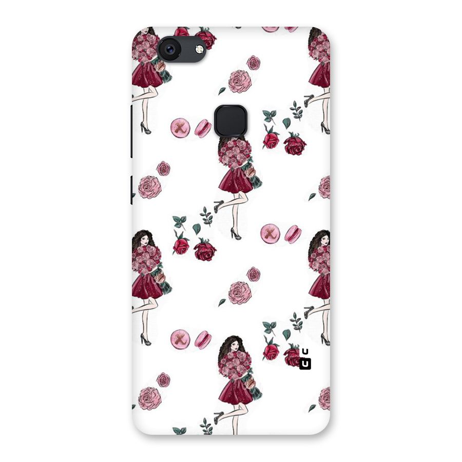 Girl With Flowers Back Case for Vivo V7 Plus