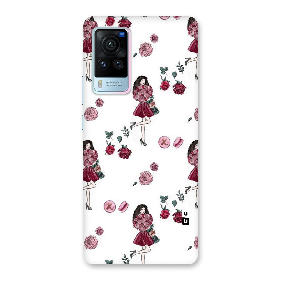 Girl With Flowers Back Case for Vivo X60 Pro