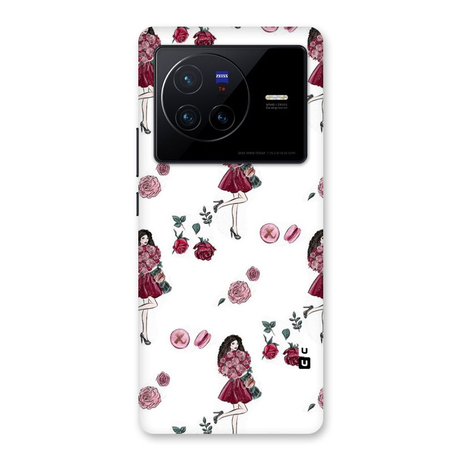 Girl With Flowers Back Case for Vivo X80