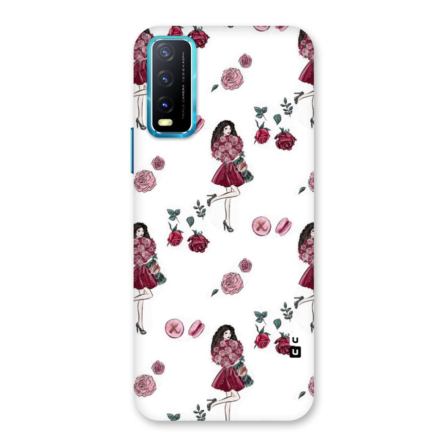 Girl With Flowers Back Case for Vivo Y20A