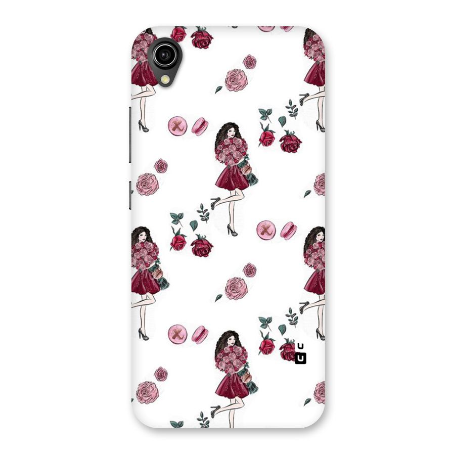 Girl With Flowers Back Case for Vivo Y90