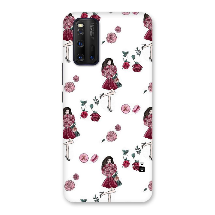 Girl With Flowers Back Case for Vivo iQOO 3