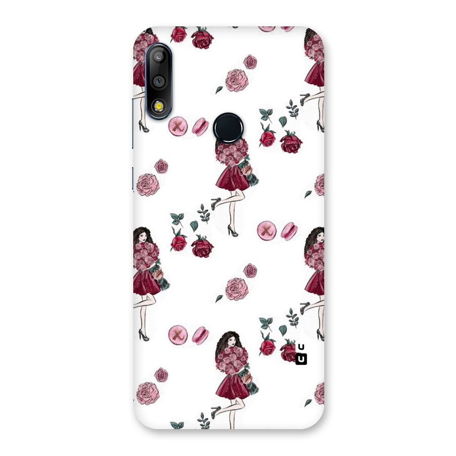 Girl With Flowers Back Case for Zenfone Max Pro M2