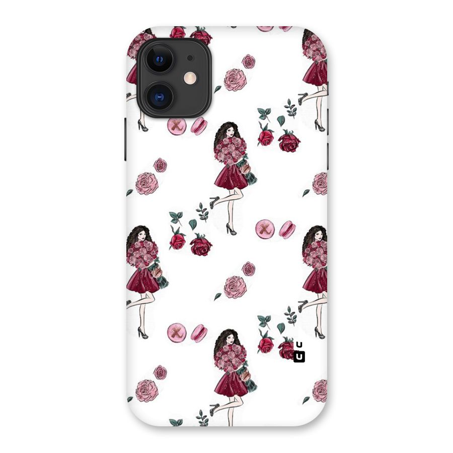 Girl With Flowers Back Case for iPhone 11