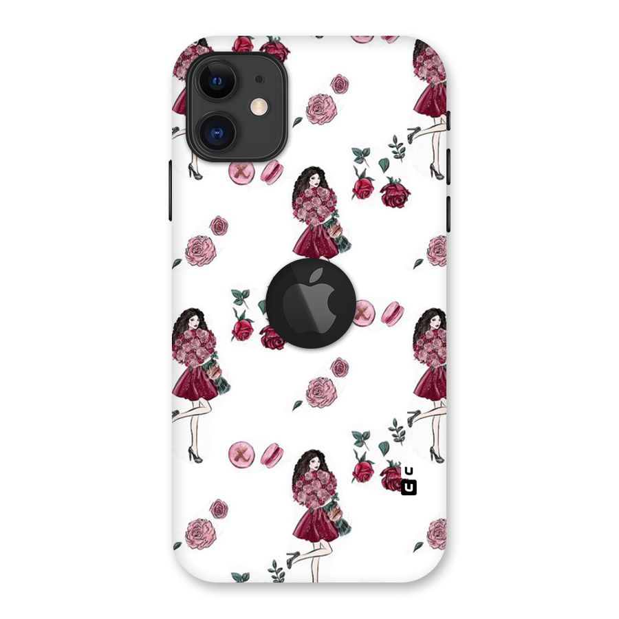 Girl With Flowers Back Case for iPhone 11 Logo Cut