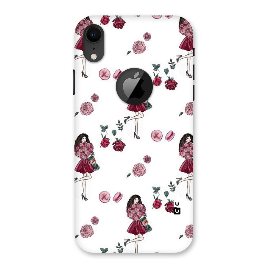 Girl With Flowers Back Case for iPhone XR Logo Cut