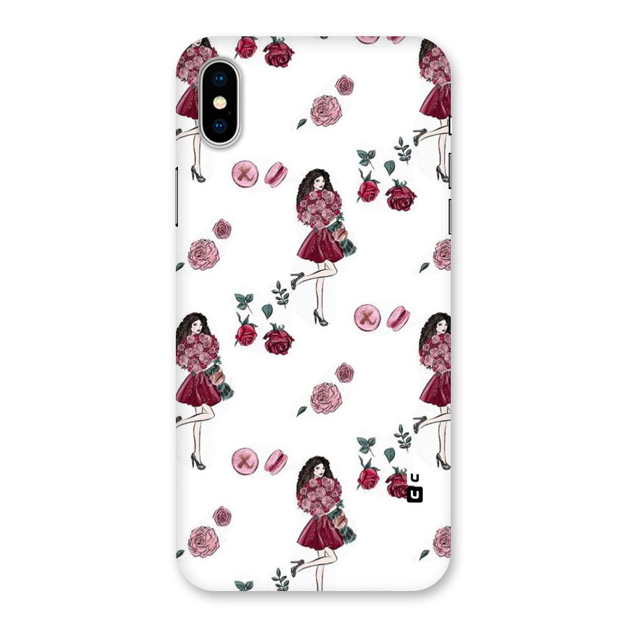 Girl With Flowers Back Case for iPhone XS