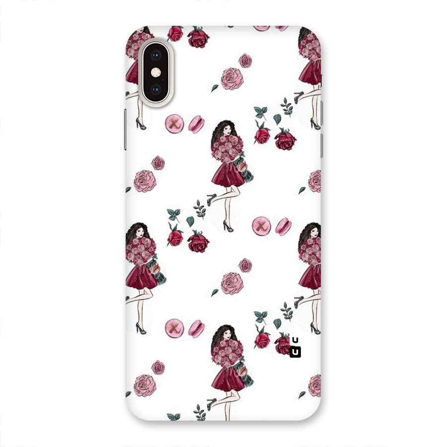 Girl With Flowers Back Case for iPhone XS Max