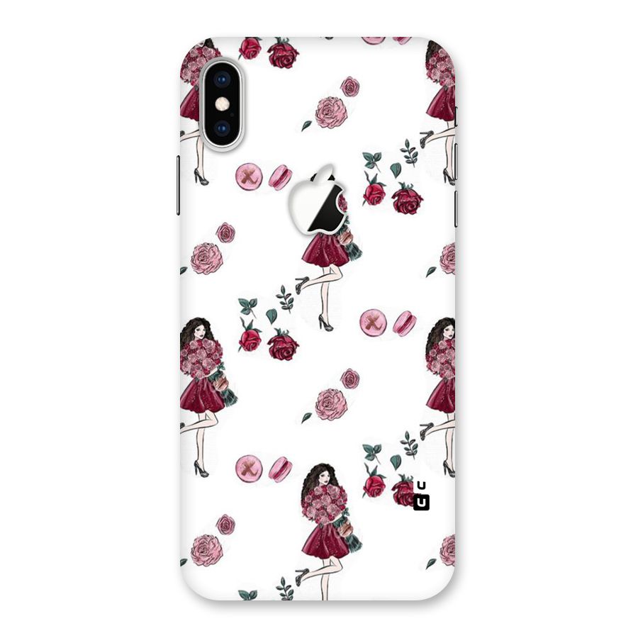 Girl With Flowers Back Case for iPhone XS Max Apple Cut
