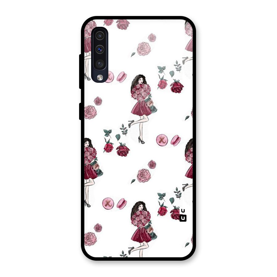 Girl With Flowers Glass Back Case for Galaxy A30s