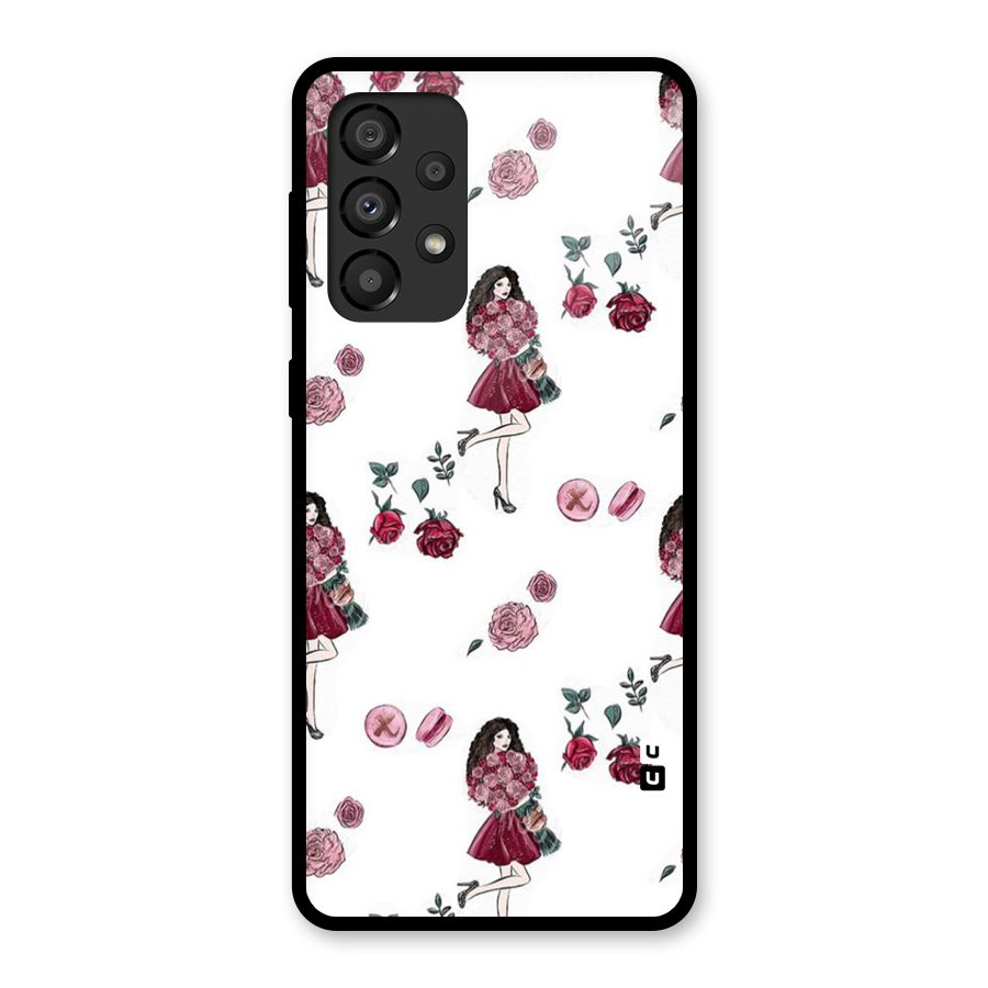 Girl With Flowers Glass Back Case for Galaxy A33 5G