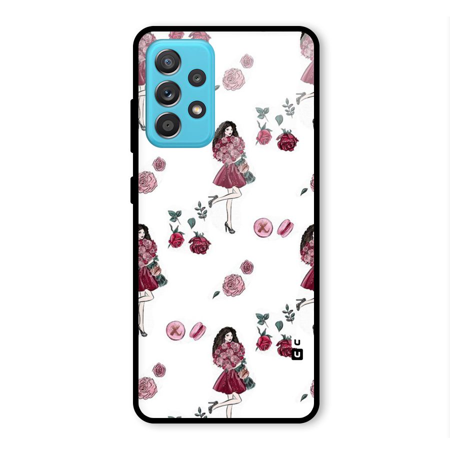 Girl With Flowers Glass Back Case for Galaxy A52