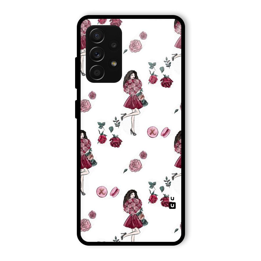 Girl With Flowers Glass Back Case for Galaxy A53 5G
