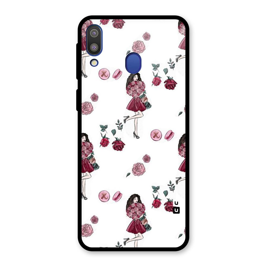 Girl With Flowers Glass Back Case for Galaxy M20