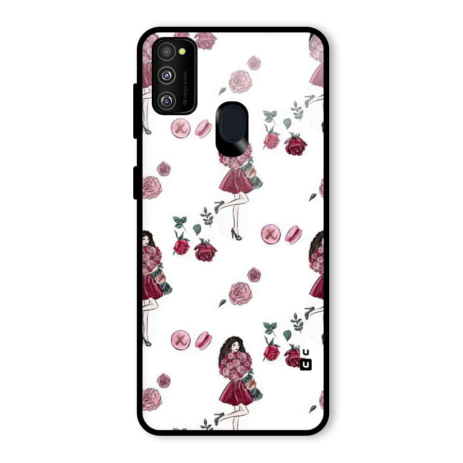 Girl With Flowers Glass Back Case for Galaxy M30s