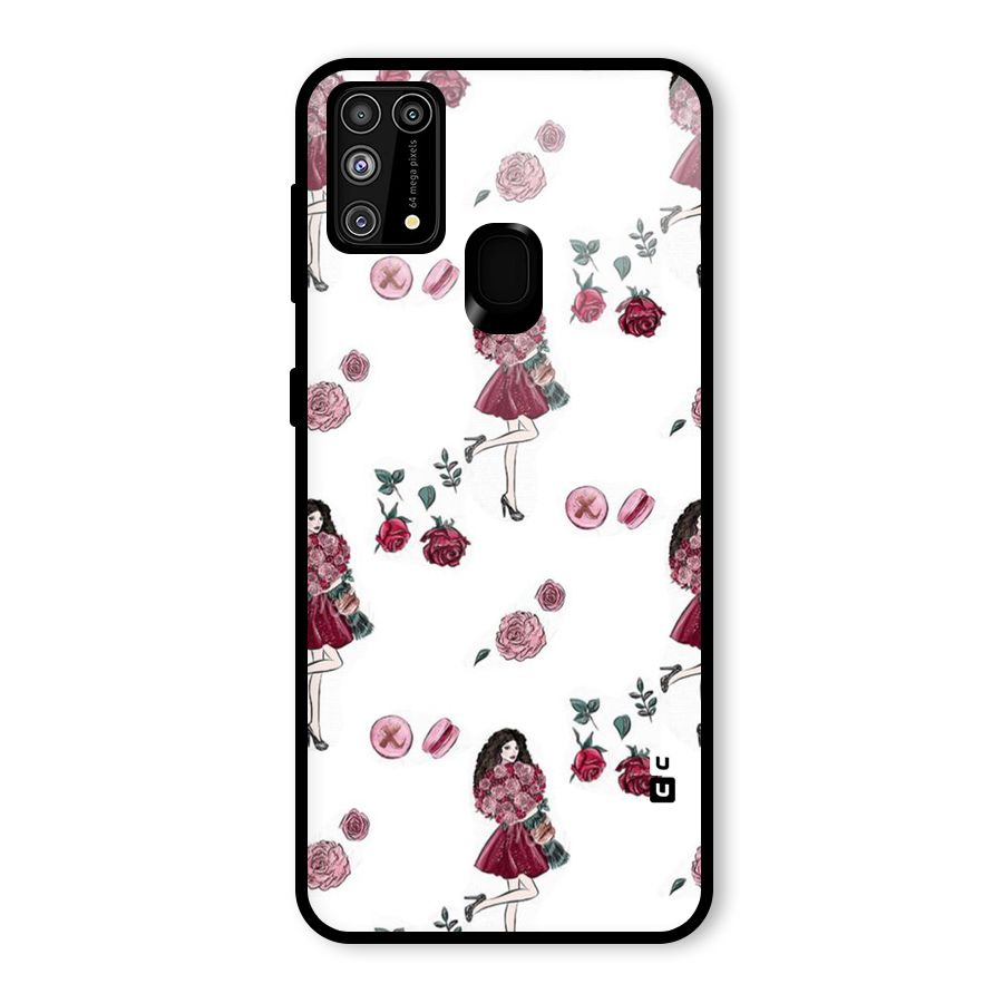 Girl With Flowers Glass Back Case for Galaxy M31