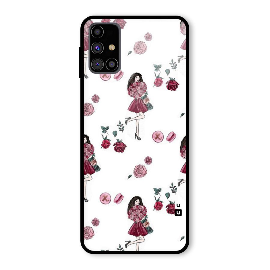 Girl With Flowers Glass Back Case for Galaxy M31s