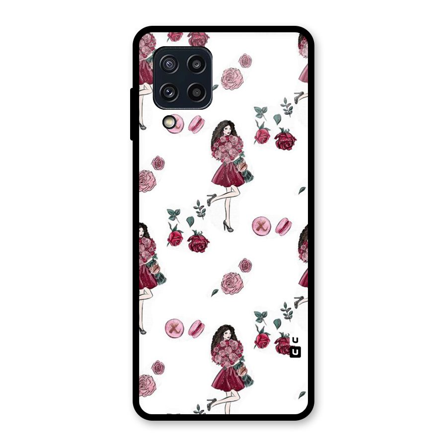 Girl With Flowers Glass Back Case for Galaxy M32