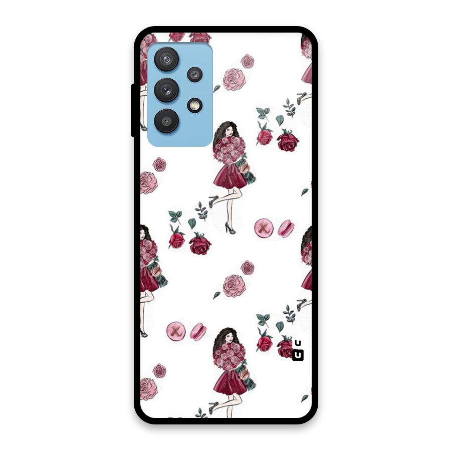 Girl With Flowers Glass Back Case for Galaxy M32 5G