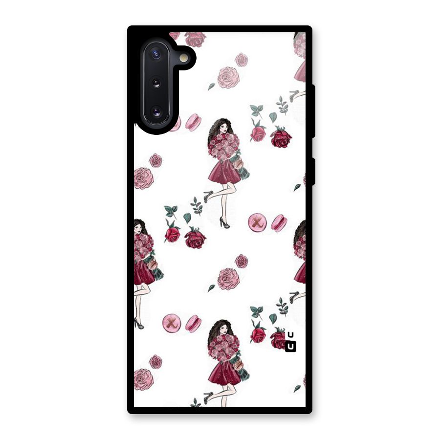Girl With Flowers Glass Back Case for Galaxy Note 10