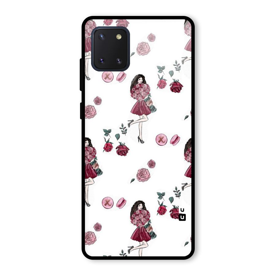 Girl With Flowers Glass Back Case for Galaxy Note 10 Lite