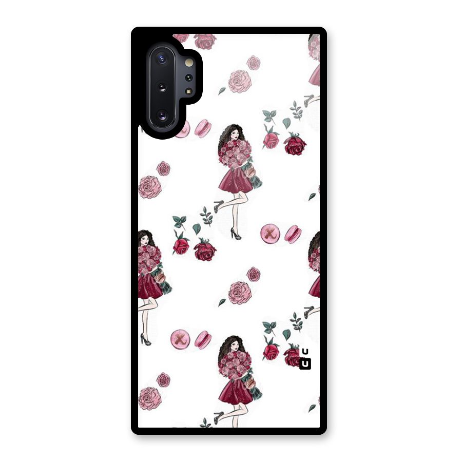 Girl With Flowers Glass Back Case for Galaxy Note 10 Plus