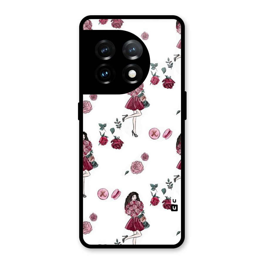 Girl With Flowers Glass Back Case for OnePlus 11