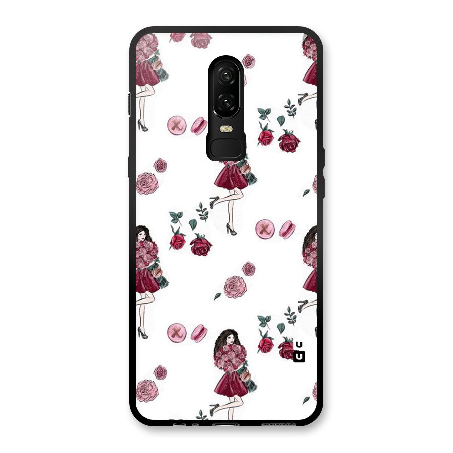Girl With Flowers Glass Back Case for OnePlus 6