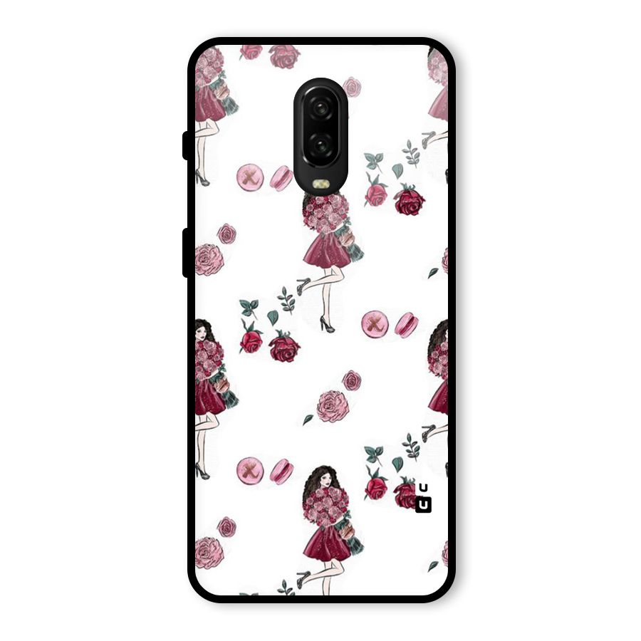 Girl With Flowers Glass Back Case for OnePlus 6T