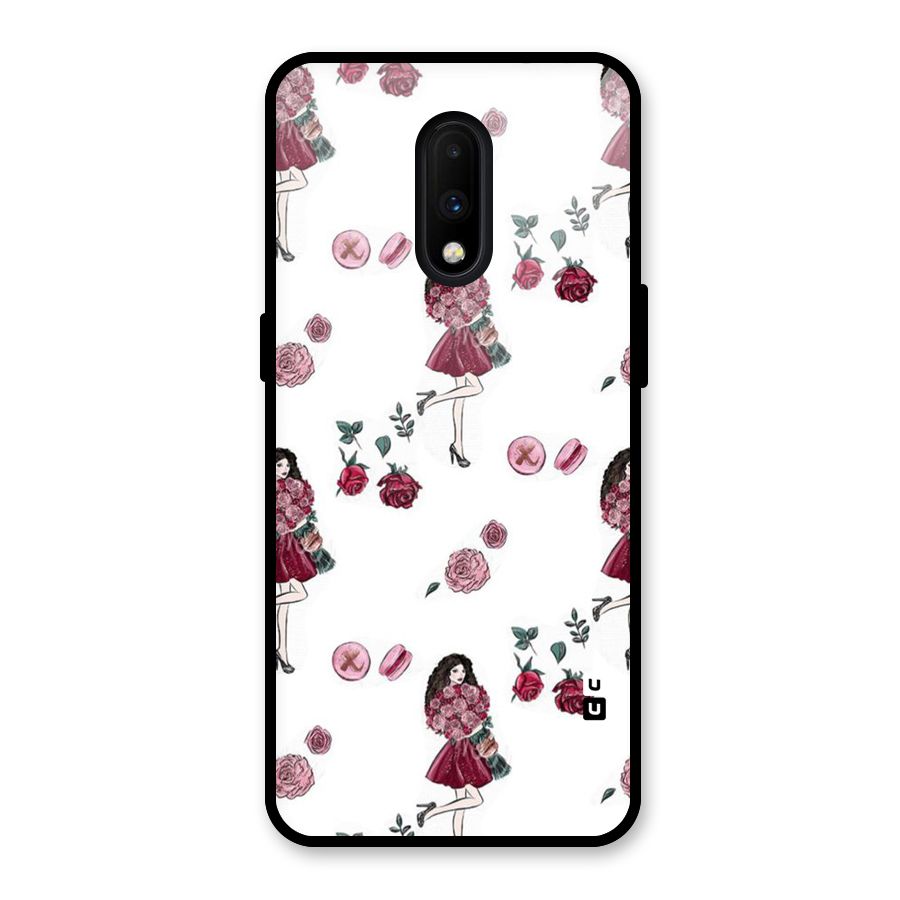 Girl With Flowers Glass Back Case for OnePlus 7