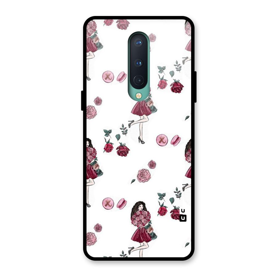Girl With Flowers Glass Back Case for OnePlus 8