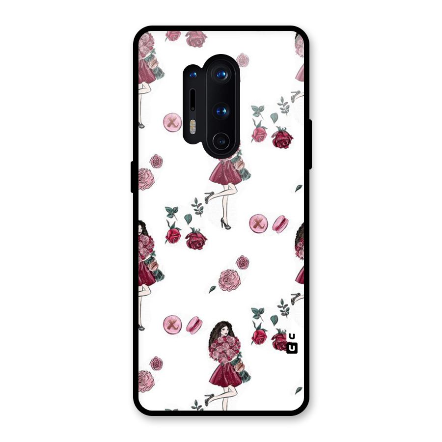Girl With Flowers Glass Back Case for OnePlus 8 Pro