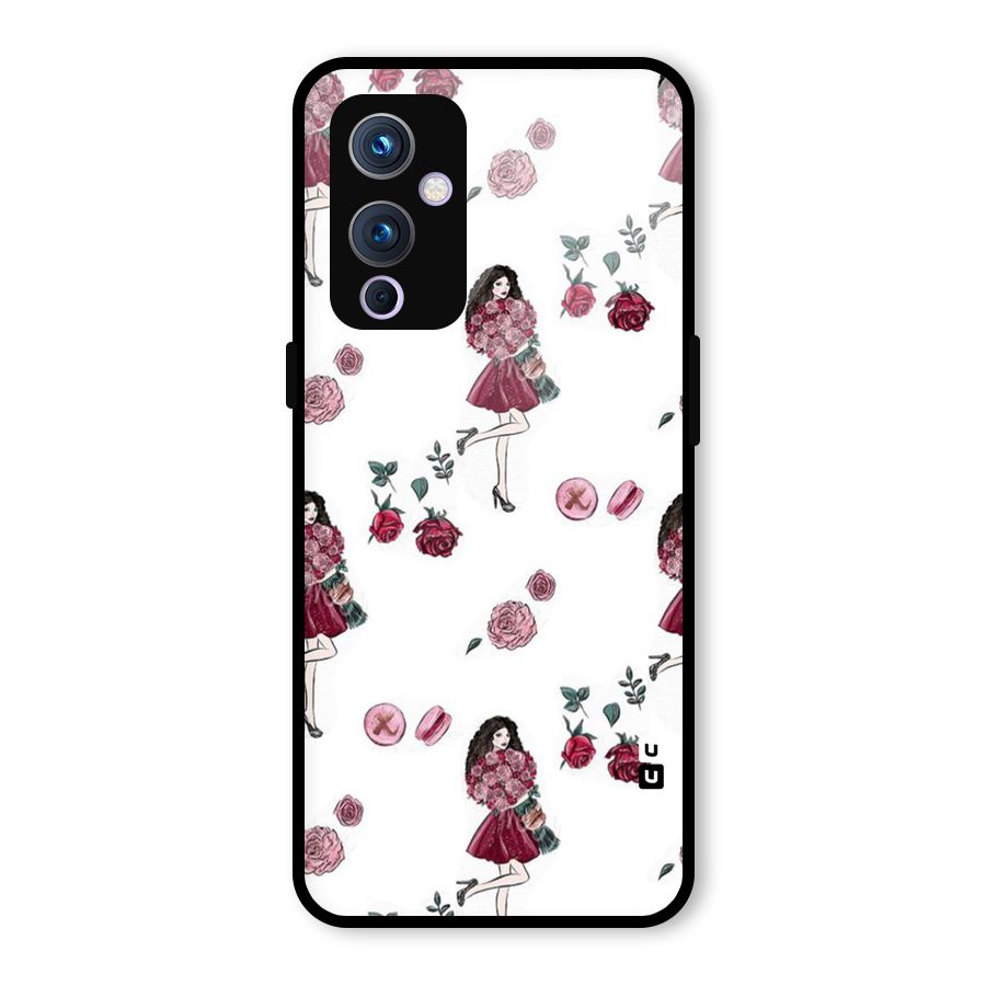 Girl With Flowers Glass Back Case for OnePlus 9