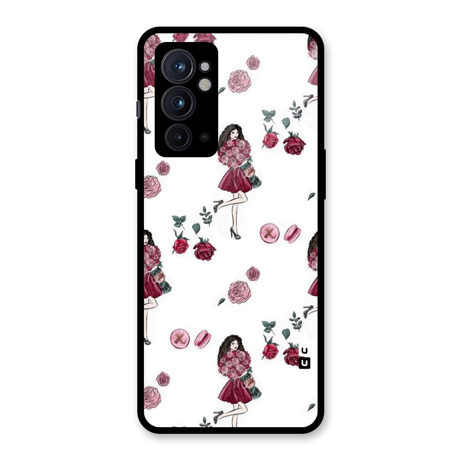 Girl With Flowers Glass Back Case for OnePlus 9RT 5G