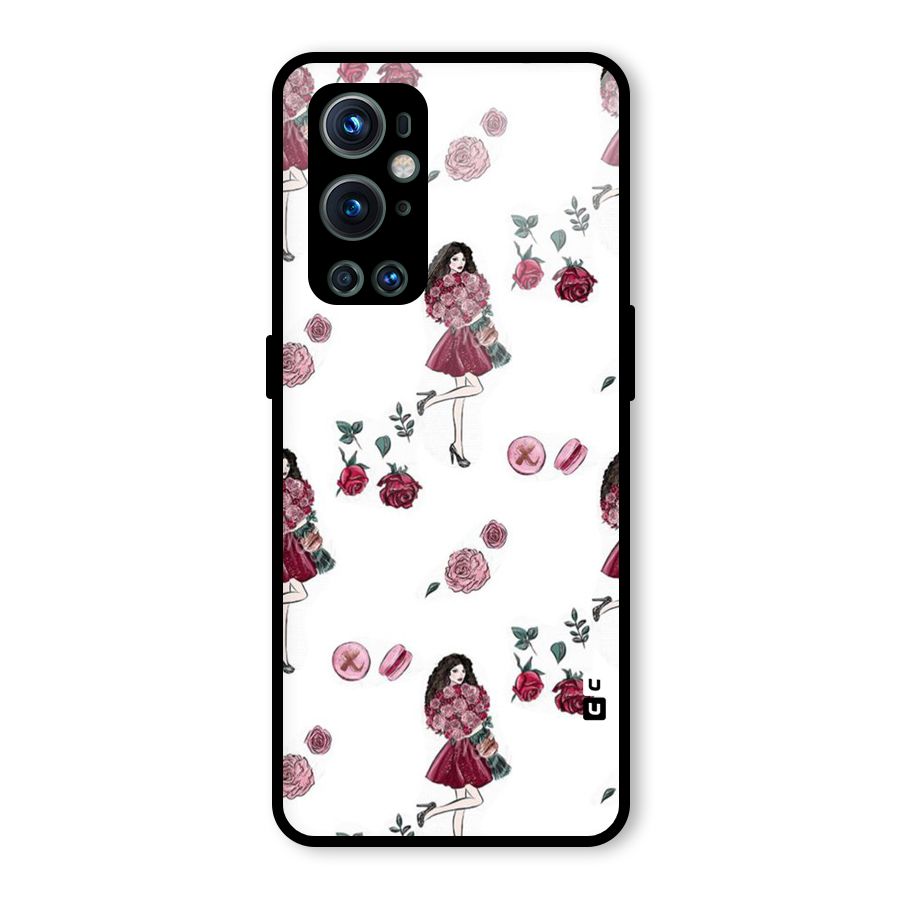 Girl With Flowers Glass Back Case for OnePlus 9 Pro