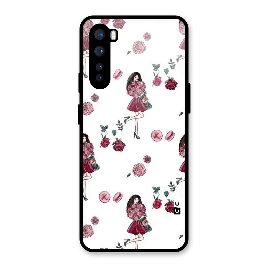Girl With Flowers Glass Back Case for OnePlus Nord