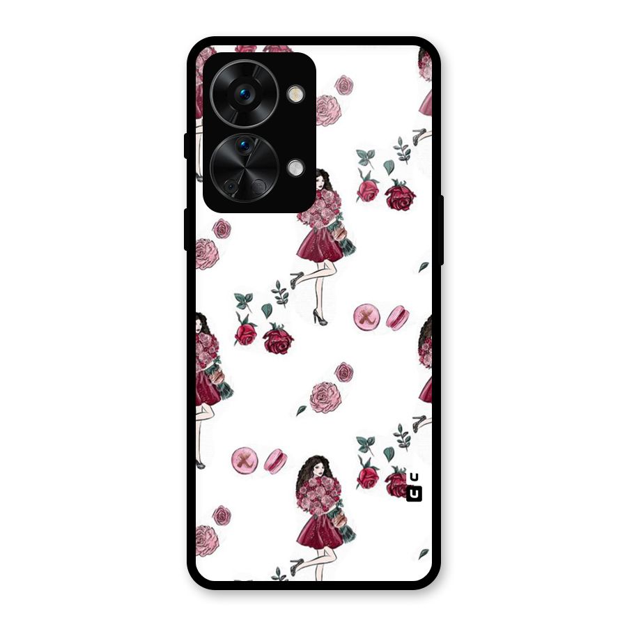 Girl With Flowers Glass Back Case for OnePlus Nord 2T