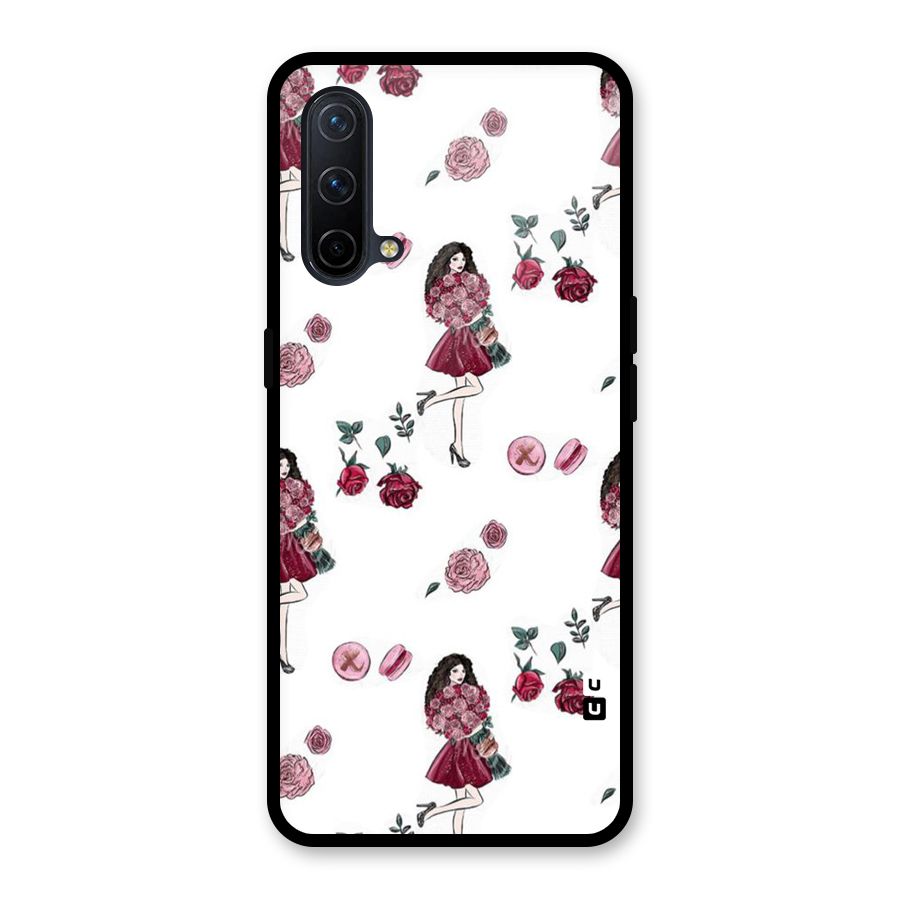 Girl With Flowers Glass Back Case for OnePlus Nord CE 5G