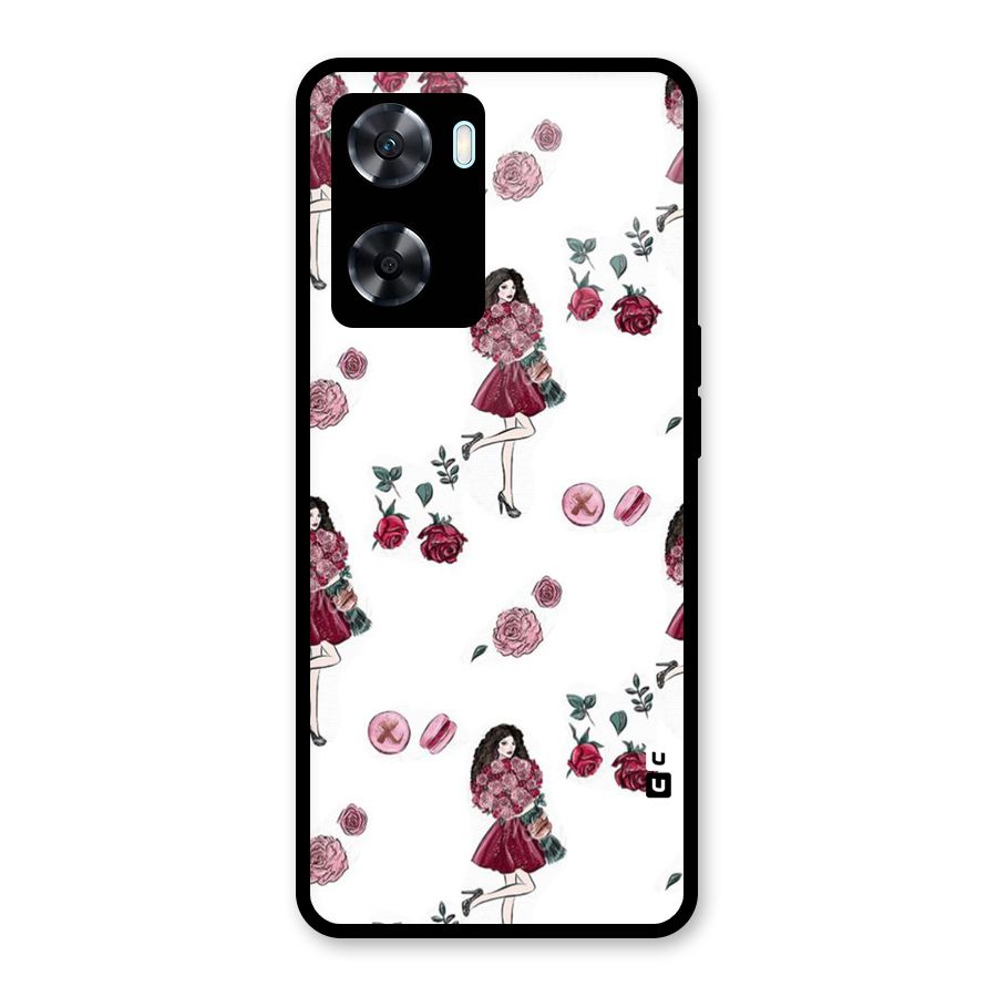Girl With Flowers Glass Back Case for Oppo A77