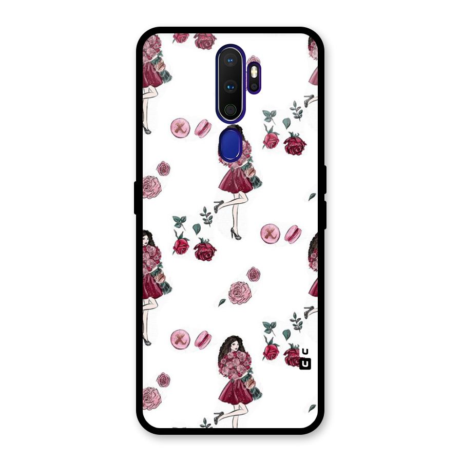 Girl With Flowers Glass Back Case for Oppo A9 (2020)