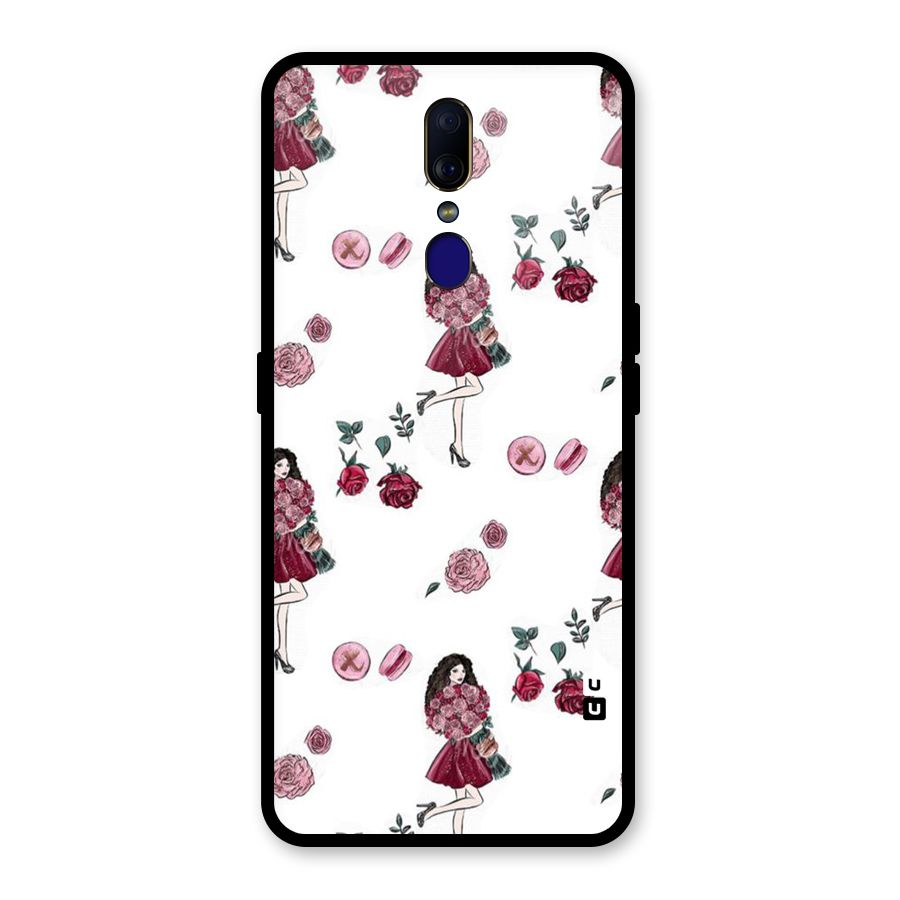 Girl With Flowers Glass Back Case for Oppo F11