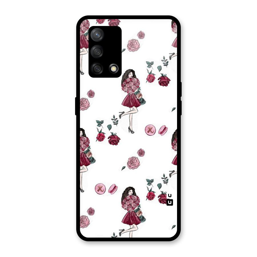 Girl With Flowers Glass Back Case for Oppo F19