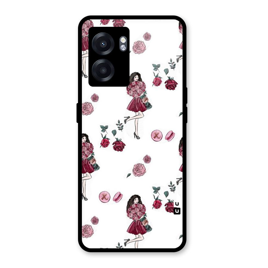 Girl With Flowers Glass Back Case for Oppo K10 (5G)