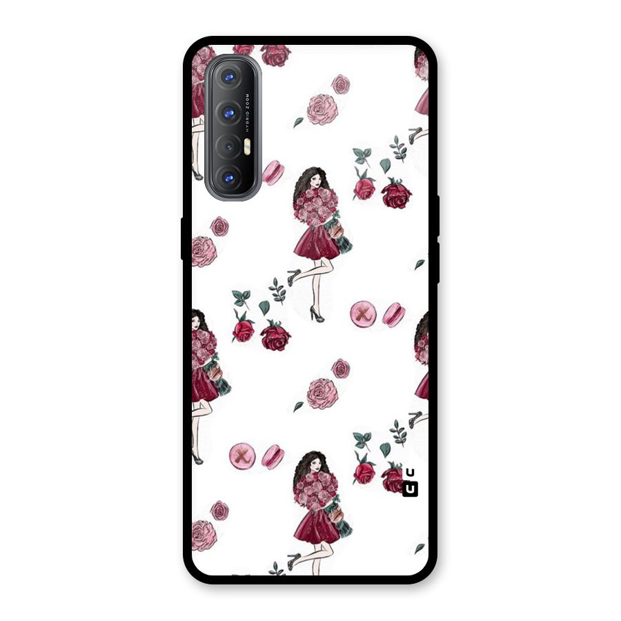 Girl With Flowers Glass Back Case for Oppo Reno3 Pro