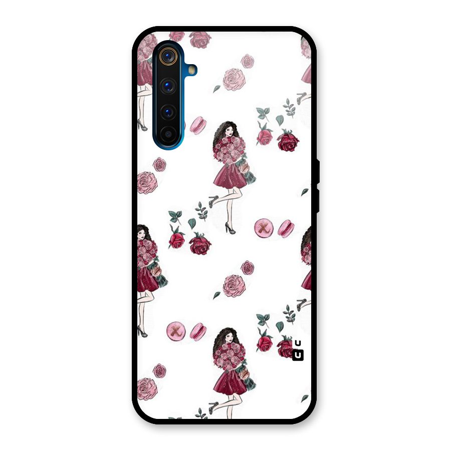 Girl With Flowers Glass Back Case for Realme 6 Pro