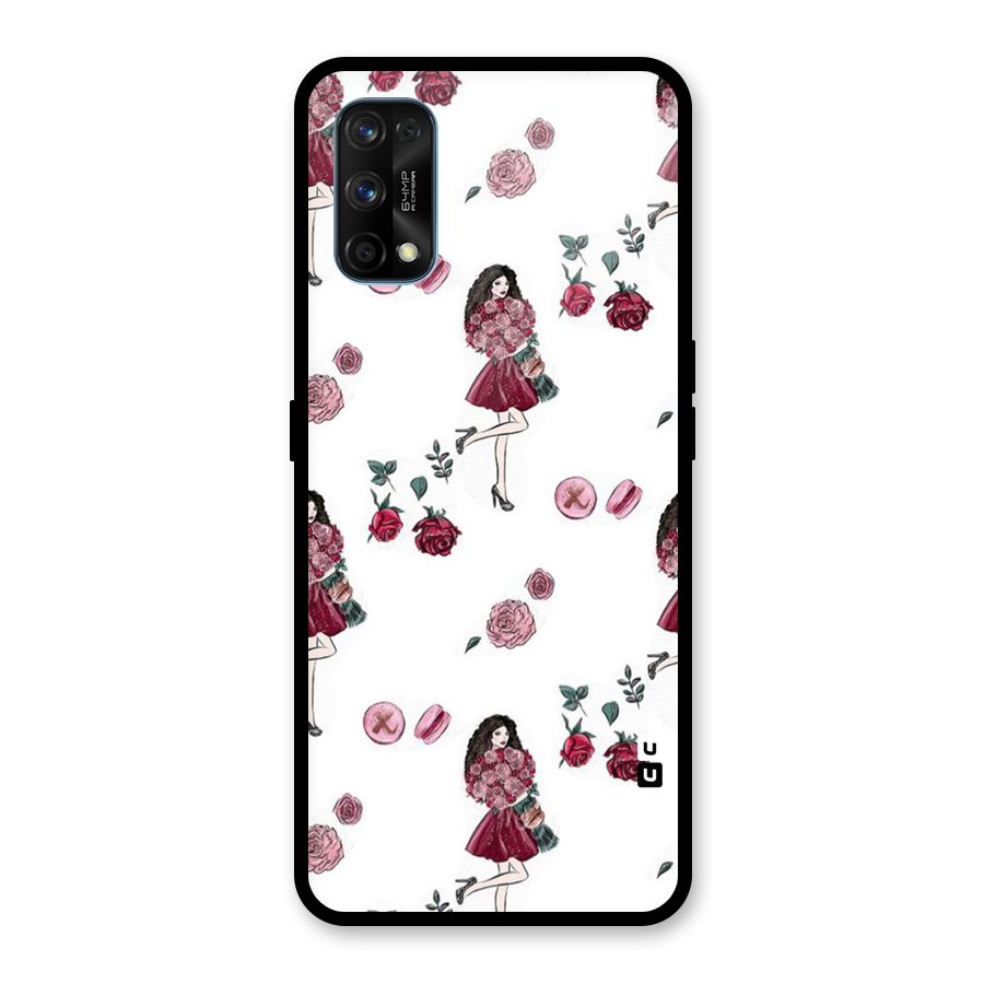 Girl With Flowers Glass Back Case for Realme 7 Pro