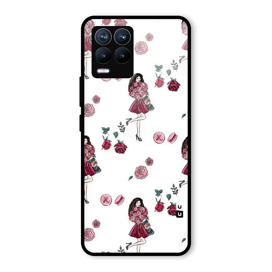 Girl With Flowers Glass Back Case for Realme 8 Pro