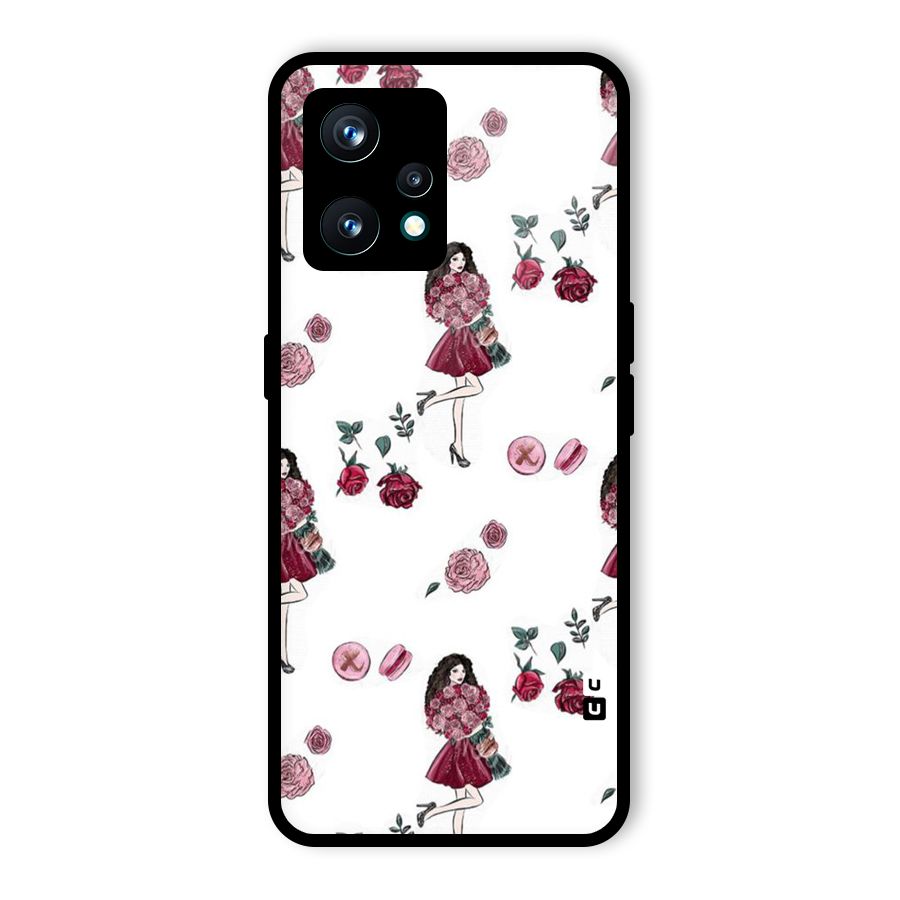 Girl With Flowers Glass Back Case for Realme 9 Pro Plus 5G