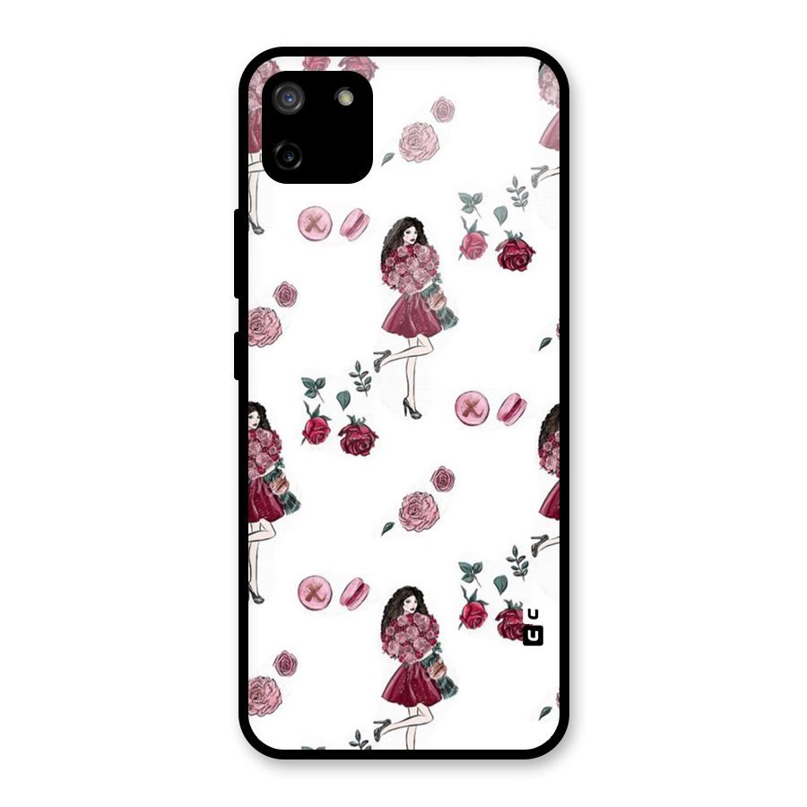Girl With Flowers Glass Back Case for Realme C11
