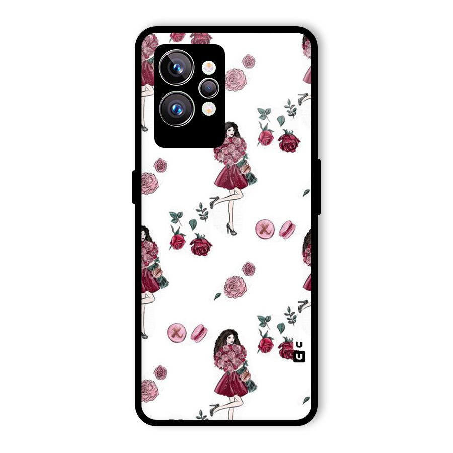 Girl With Flowers Glass Back Case for Realme GT2 Pro